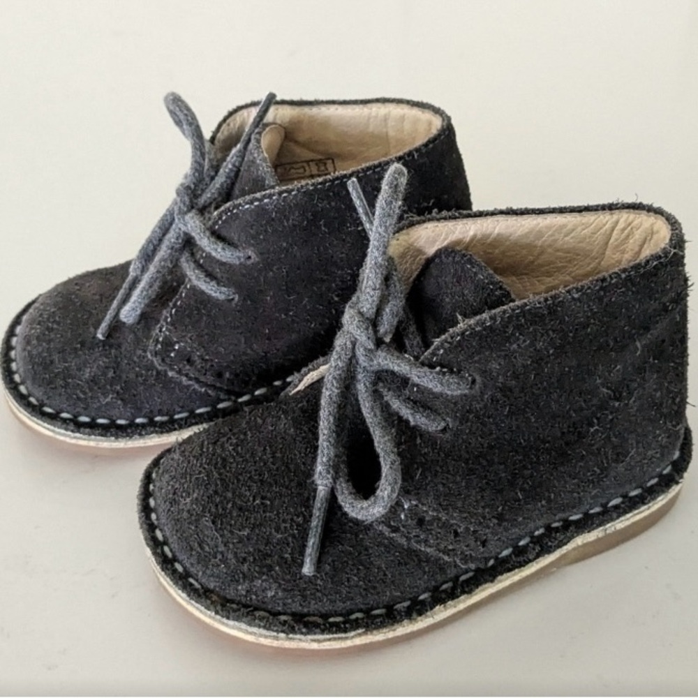 Jacadi Black Ankle Boots with Suede Finish